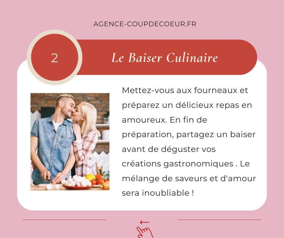 Le baiser culinaire / La journée internationale du baiser / Agence matrimoniale Coup de coeur 