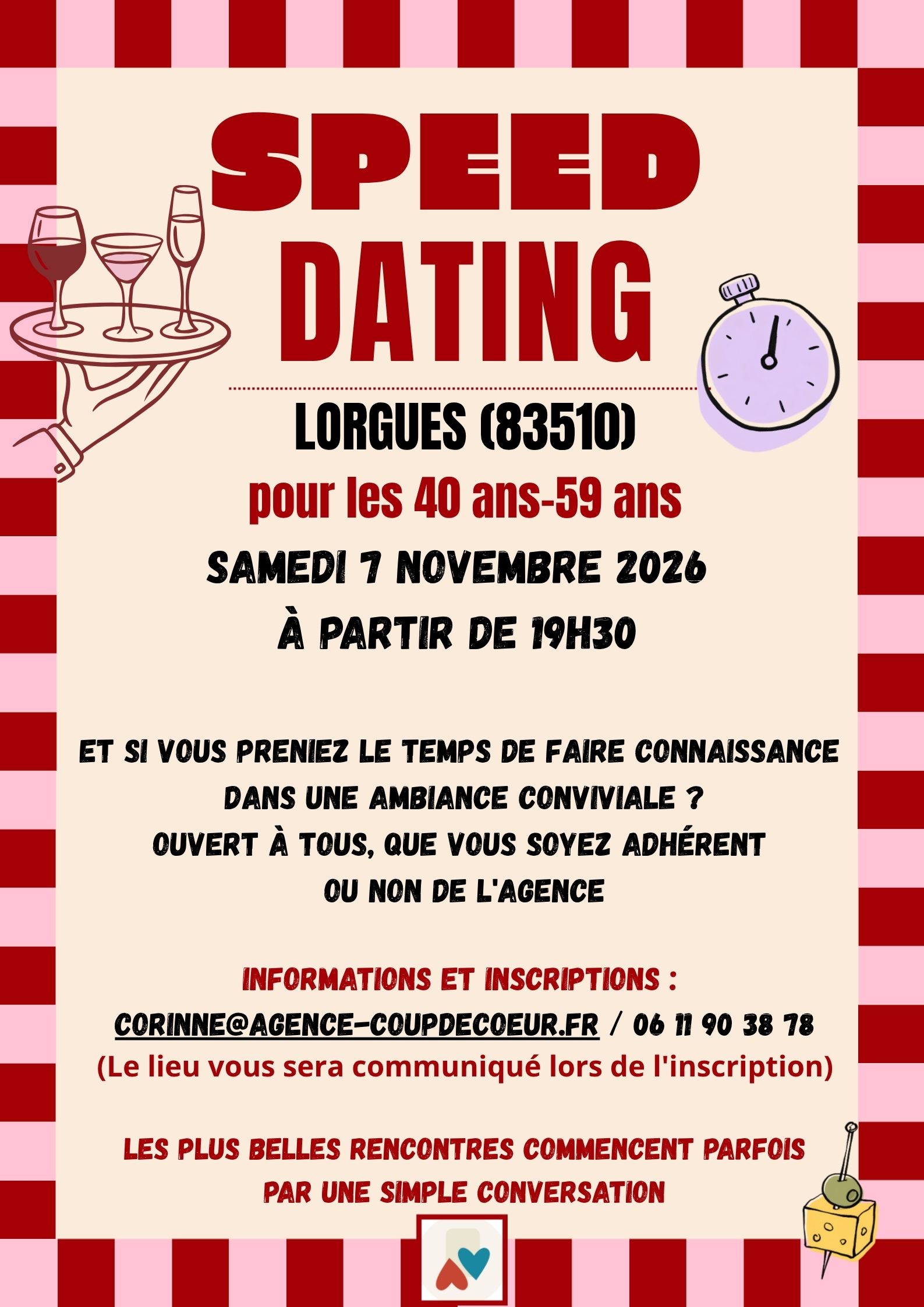 Speed Dating à Lorgues - Var : Célibataires de 40 à 59 ans